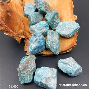 Apatite bleue brute de Madagascar 16 à 20 grammes. Taille L
