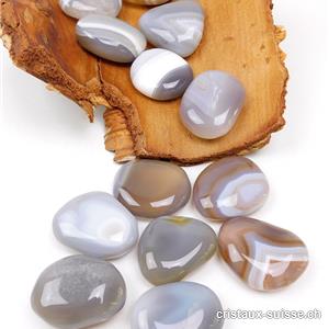 Agate Botswana gris-beige plate 3 - 3,5 cm. Taille M