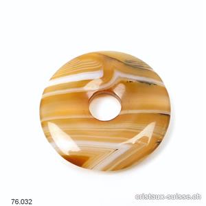 Agate brun-café strié, Donut 3 cm