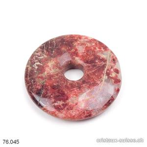 Thulite de Norvège, Zoïsite rose-rouge, Donut 4 cm. Pièce unique