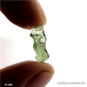 Moldavite 1,6 x 0,5 x 0,4 cm. Pièce unique 1,6 carats