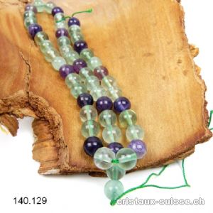 Rang Fluorite verte et violette 8,5 mm / 38 cm, env. 45 boules