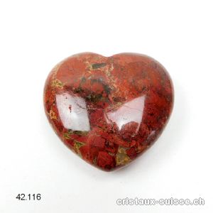 Coeur Jaspe rouge brèché 4,2 x 4 x 1,5 cm