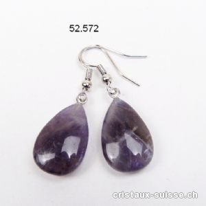 Boucles d'oreilles Goutte Améthyste 2 cm. Offre Spéciale