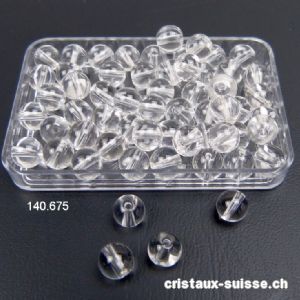 Cristal de Roche, boule percée 6,5 mm