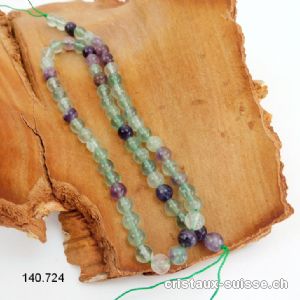 Rang Fluorite verte et violette 6 mm / 38 cm, env. 62 boules