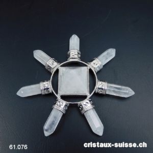 Cristal de Roche, pyramide Amplificateur d'énergie avec 7 pointes. Env. 8 cm