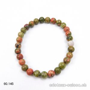 Bracelet Unakite - épidote 6,5 - 7 mm / 18,5 - 19 cm