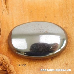 Hématite, pierre anti-stress arrondie 4,5 x 3 cm