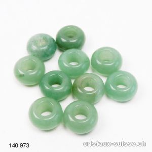 Aventurine verte, Rondelle 1,4 x 0,8 cm / trou 6 mm