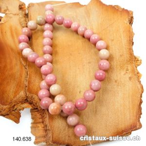 Rang Rhodonite rose - beige 8 mm / 37,5 cm, env. 47 boules. Offre Spéciale