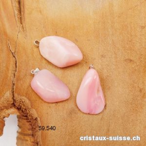 Pendentif Chrysopale - Opale des Andes rose avec boucle argent 925