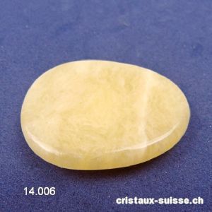 Calcite jaune, pierre anti-stress incurvée, env. 5 x 3,5 cm