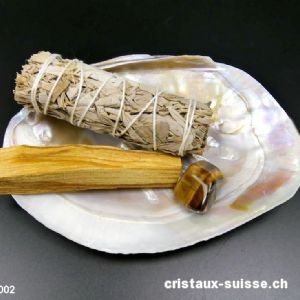 Set Purification Coquillage, Sauge blanche, Palo Santo, Oeil de Tigre. Offre Spéciale