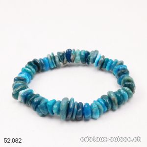 Bracelet Apatite bleue, élastique 17,5 cm. Taille SM