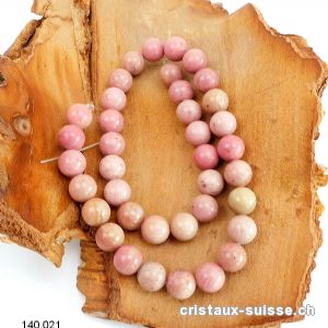 Rang Rhodonite rose - beige 10 - 10,5 mm / 36 cm, env. 38 boules. Offre Spéciale