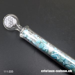 LÉGÈRETÉ - CLAIRVOYANCE, élixir Larimar et Cristal de roche avec Fleur de Vie