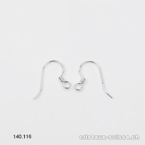 Crochets pour boucles d'oreilles 12 mm en argent 925. 1 paire. OFFRE SPECIALE