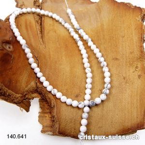 Rang Magnésite - Howlite blanche 4,5 mm / 37 cm, env. 80 boules