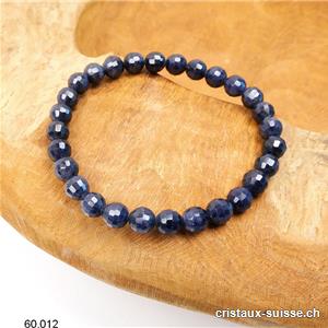 Bracelet Saphir bleu foncé facetté 6,5 - 7 mm / 17 - 17,5  cm. Taille S