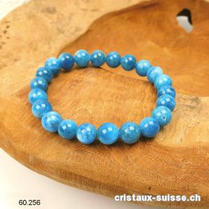 Bracelet Apatite bleue 8 - 8,5 mm / 18,5 cm. Taille M
