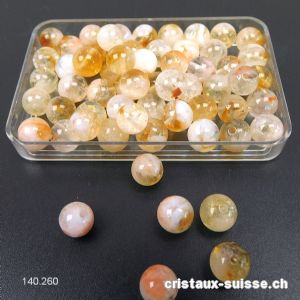 Citrine, boule percée 7,5 - 8 mm