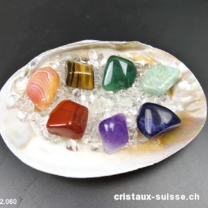 Combinaison Chakras 7 cristaux et Purification. Lot unique
