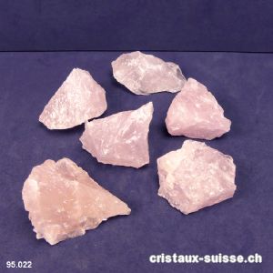 Quartz rose clair brut 45 à 58 grammes