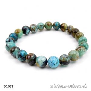 Bracelet Opale des Andes bleue - Chrysopale 8-8,5 mm / 18,5 cm