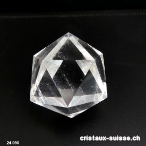 Icosaèdre Cristal de Roche 4,2 cm. Pièce unique