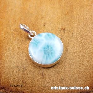 Pendentif Larimar 1,8 cm en argent 925. Pièce unique