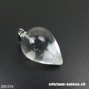 1 Pendentif Cristal de verre 2 cm avec boucle métal