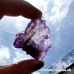 Fluorite - fluorine - violette. Pièce unique