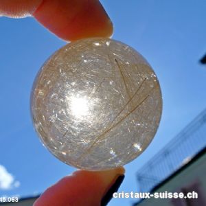 Boule Quartz Rutile 3,5 cm, Pièce unique 57 grammes
