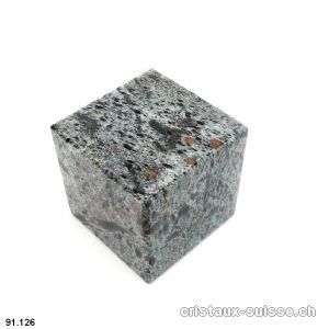 Grenat hornblende dans matrice d'ardoise Suisse, cube 5,2 x 5,2 cm. Pièce unique