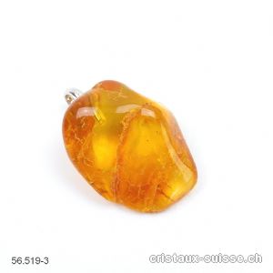 Pendentif Ambre de la Baltique 2,8 cm, boucle argent 925. Pièce unique