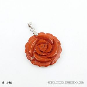 Pendentif Jaspe rouge - ROSE 2,5 cm