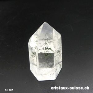 Cristal de roche avec chlorite, polie 4,1 x 2,3 x 2,2 cm. Pièce unique 34 grammes