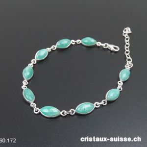 Bracelet Amazonite en argent 925. Qual. AA