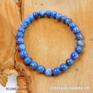 Bracelet Lapis-lazuli 6,5 mm / 18 cm. Pièce unique