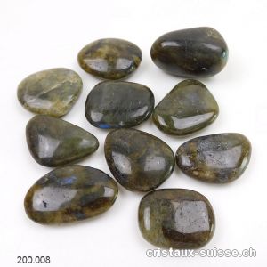 Labradorite, pierres roulées et plates. Lot unique 177 Gr.