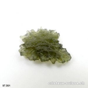 Moldavite 1,9 x 1,3 x 0,4 cm. Pièce unique 3,6 carats