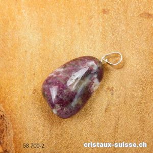 Pendentif Tourmaline rose - Granit avec boucle argent 925. Pièce unique