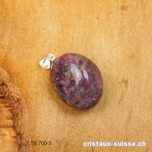 Pendentif Tourmaline rose - Granit avec boucle argent 925. Pièce unique