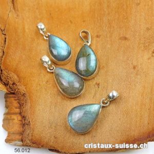 Pendentif Labradorite bleu-vert en argent 925