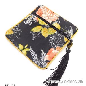 Pochette chinoise Noire, env. 11,5 x 11,5 cm