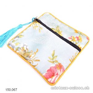 Pochette chinoise Gris-Bleu, env. 11,5 x 11,5 cm