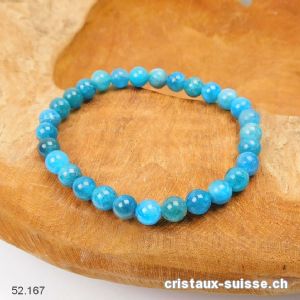 Bracelet Apatite bleue 6 - 6,5 mm / 18 cm