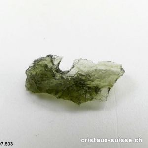 Moldavite 1,8 x 0,8 x 0,4 cm. Pièce unique 2,1 carats