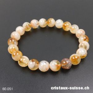 Bracelet Citrine 8-8,5 mm, élastique 18,5 cm. Taille M